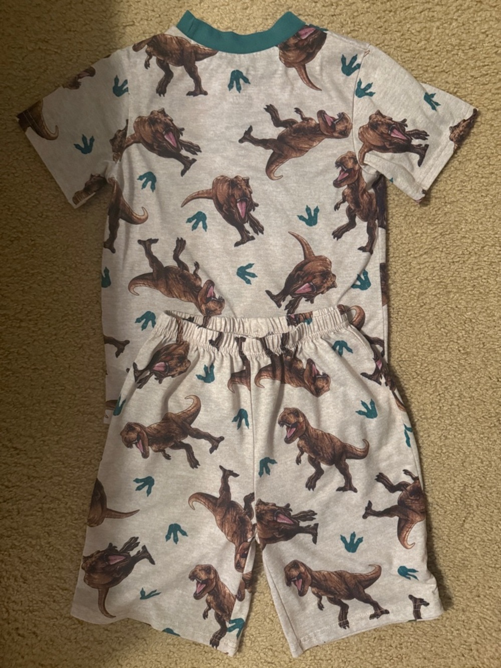 Jurassic Park Boys' Teal & Brown Dino Pajama Set - Picture 4 of 7